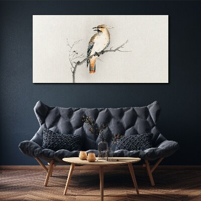 Singing bird on a branch Print on canvas