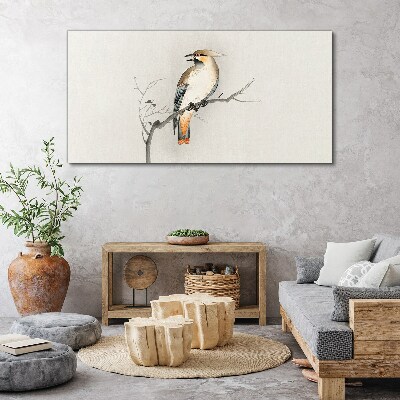 Singing bird on a branch Print on canvas