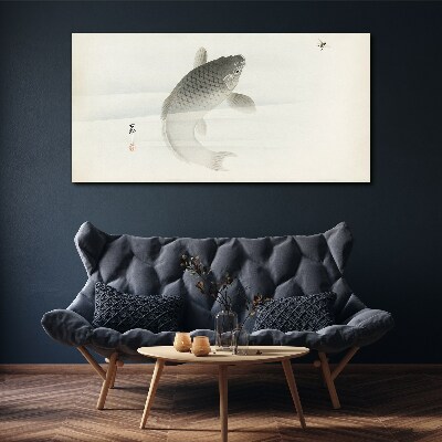 Koi in still water Print on canvas