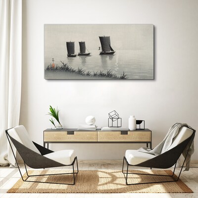 Water sky sea ships Canvas Wall art