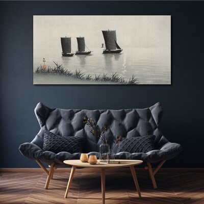 Water sky sea ships Canvas Wall art