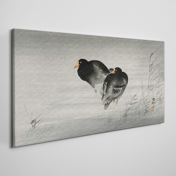 Two ducks on calm water Print on canvas