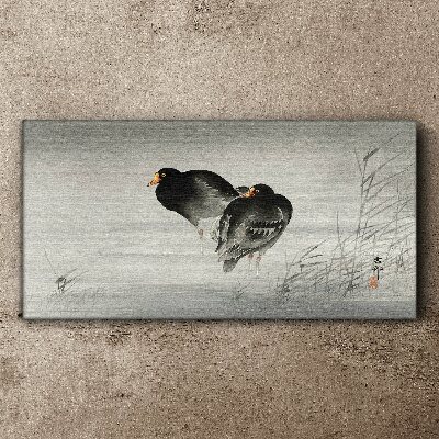 Two ducks on calm water Print on canvas