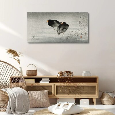 Two ducks on calm water Print on canvas