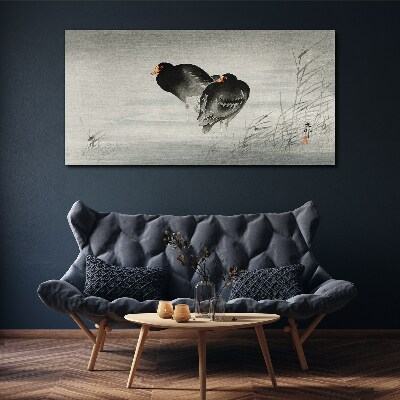 Two ducks on calm water Print on canvas