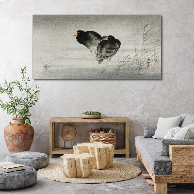 Two ducks on calm water Print on canvas