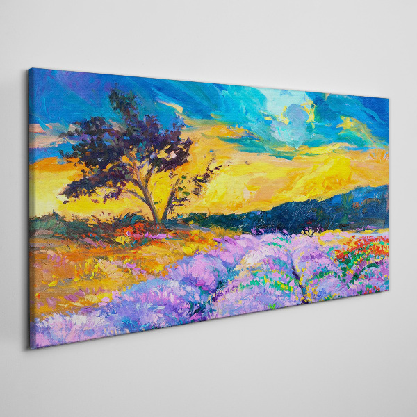 Landscape in sunset colors Canvas wall art