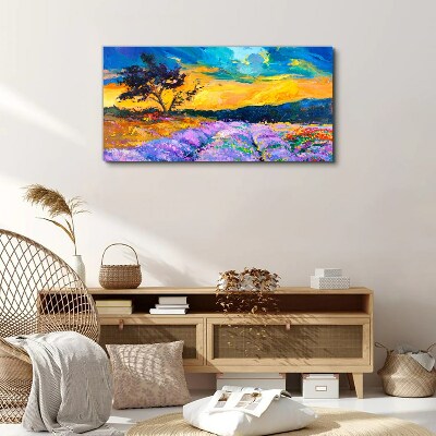 Landscape in sunset colors Canvas wall art