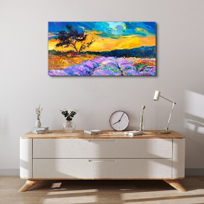 Tree sunset sky Canvas Wall art