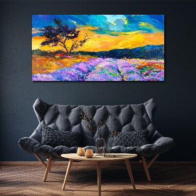 Landscape in sunset colors Canvas wall art