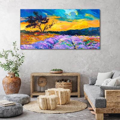 Landscape in sunset colors Canvas wall art