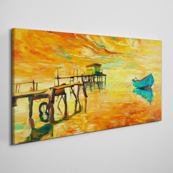 Golden hour by the water Print on canvas