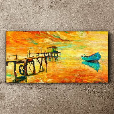 Golden hour by the water Print on canvas