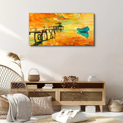 Golden hour by the water Print on canvas