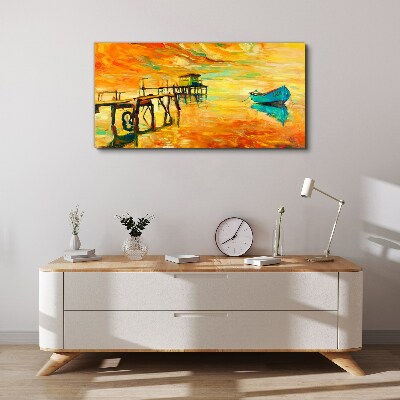 Golden hour by the water Print on canvas