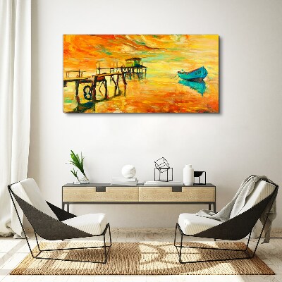 Golden hour by the water Print on canvas