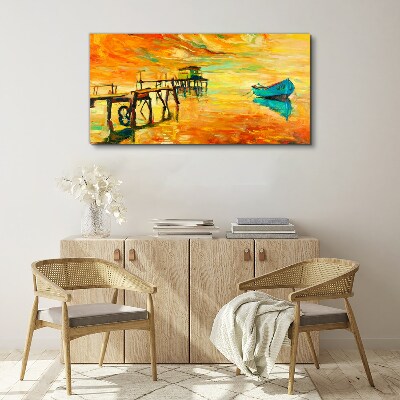 Golden hour by the water Print on canvas