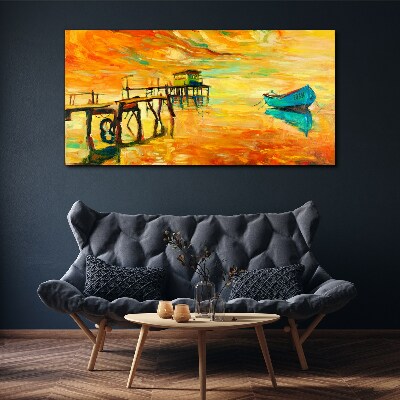 Golden hour by the water Print on canvas