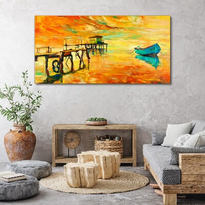Golden hour by the water Print on canvas