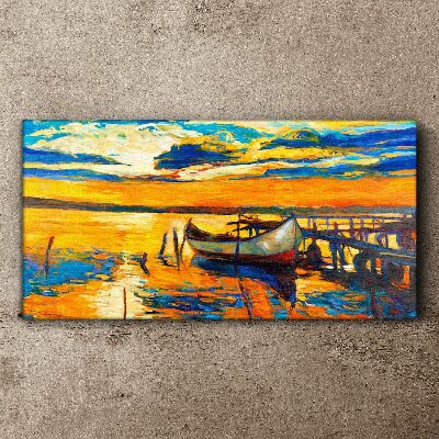 Golden hour at the lake Canvas wall art