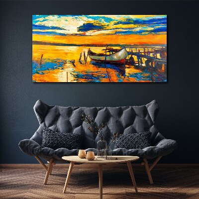 Golden hour at the lake Canvas wall art
