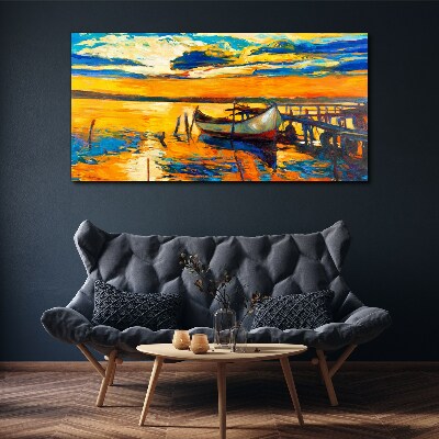 Port sunset sky Canvas Wall art