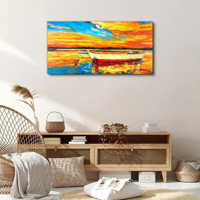 Golden reflections on the water Print on canvas