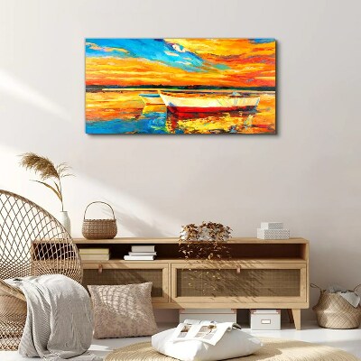 Port sunset sky Canvas Wall art