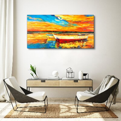 Golden reflections on the water Print on canvas