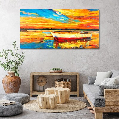 Port sunset sky Canvas Wall art