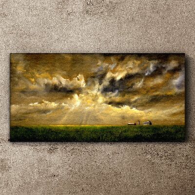 A peaceful landscape with clouds Canvas wall art