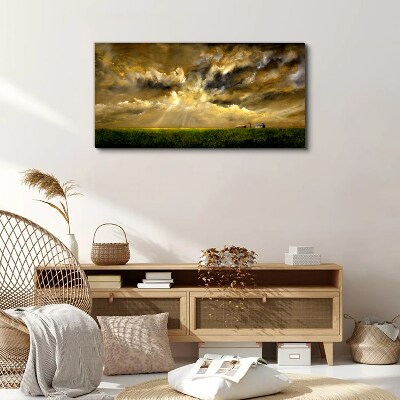 A peaceful landscape with clouds Canvas wall art