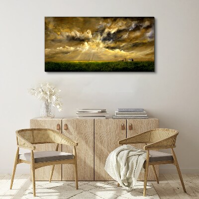 A peaceful landscape with clouds Canvas wall art