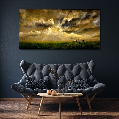 A peaceful landscape with clouds Canvas wall art
