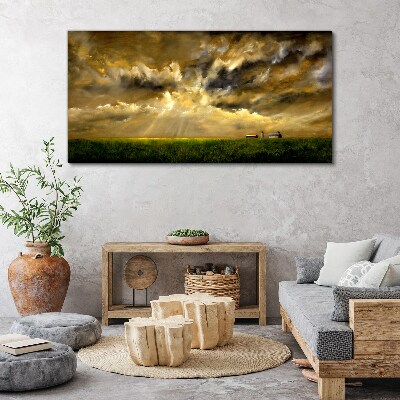 A peaceful landscape with clouds Canvas wall art