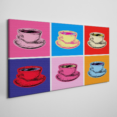 Mugs abstraction coffee drinks Canvas Wall art