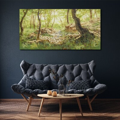 Forest nature rocks Canvas Wall art