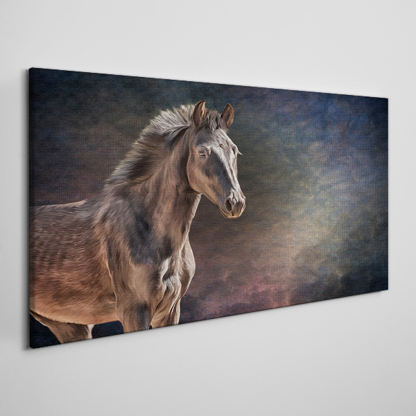 Portrait of a horse on an abstract background Print on canvas