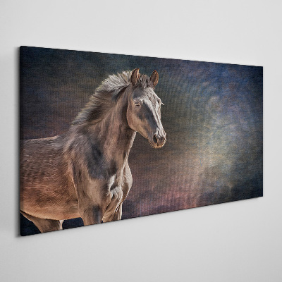 Portrait of a horse on an abstract background Print on canvas