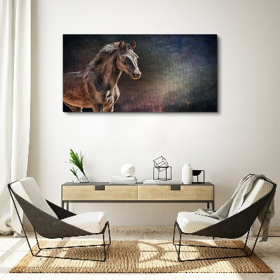 Portrait of a horse on an abstract background Print on canvas