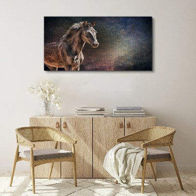 Portrait of a horse on an abstract background Print on canvas