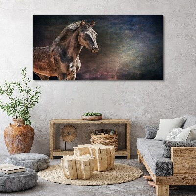 Portrait of a horse on an abstract background Print on canvas