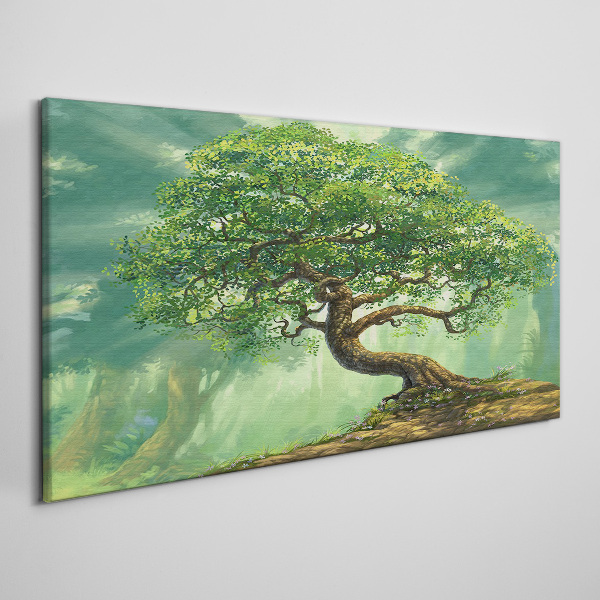 A green corner with a magic tree Canvas wall art