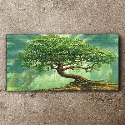 A green corner with a magic tree Canvas wall art