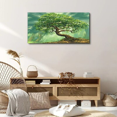 A green corner with a magic tree Canvas wall art