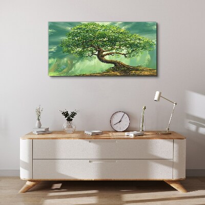A green corner with a magic tree Canvas wall art