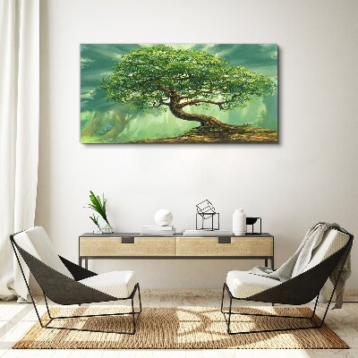 A green corner with a magic tree Canvas wall art