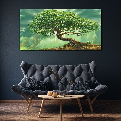 A green corner with a magic tree Canvas wall art