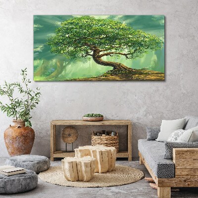 A green corner with a magic tree Canvas wall art