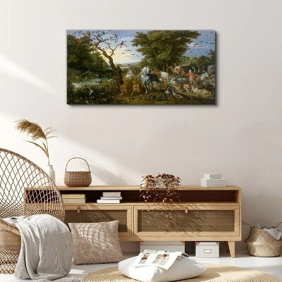 Paradise landscape with fauna and flora Print on canvas
